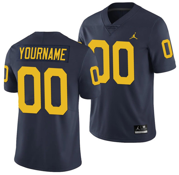 Men's Michigan Wolverines Custom Navy Stitched Jersey Men's Michigan Wolverines Custom Navy Stitched Jersey